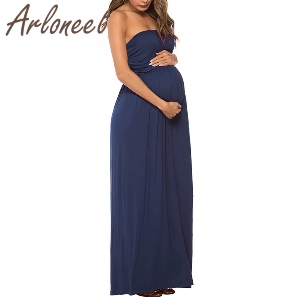 Одежда arloneet для женщин; элегантные платья для беременных; однотонное платье с открытыми плечами; длинное повседневное летнее платье для вечеринок; платье для беременных