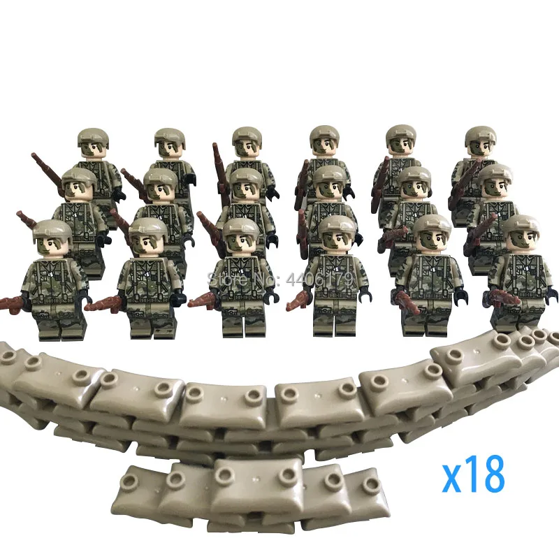 hot compatible LegoINGlys military WW2 Russian army Defensive battle Building Blocks mini soldier figures weapon brick toys gift