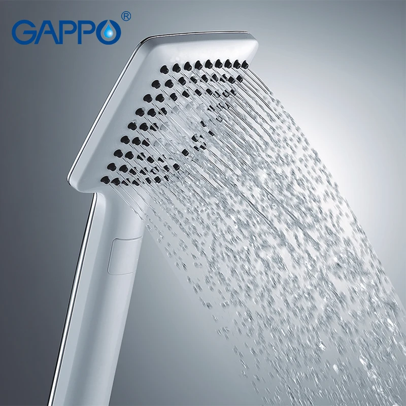 

Gappo 1Pc Bath Shower Head 3 Ways Bathroom Square Rainfall Shower Heads Water Saving Shower Head ABS In Chrome High Quality G27