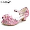 Precio Especial Zapatos de fiesta de princesa para niñas, Sandalias de tacón alto de lentejuelas coloridas, sandalias de Punta abierta, zapatos de verano para niños CSH813 Eq1zJpme