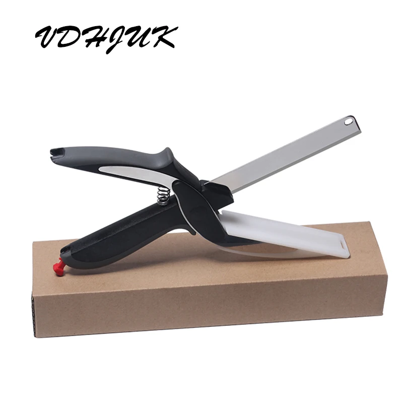 

Drop shipping High quality Clever Cutter 2 in 1 Kitchen Knife Cutting Board Scissors Vegetables tools