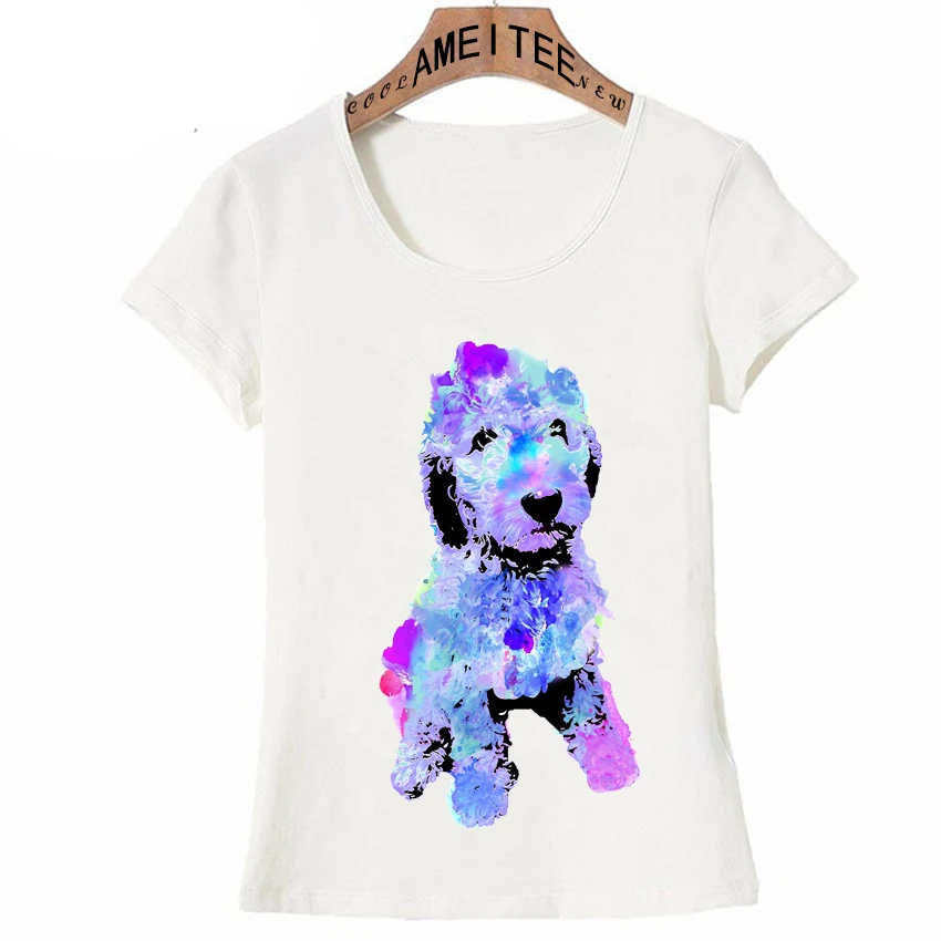 Doodle Watercolor Pet Dog Print T Shirt Summer Fashion Women T Shirts
