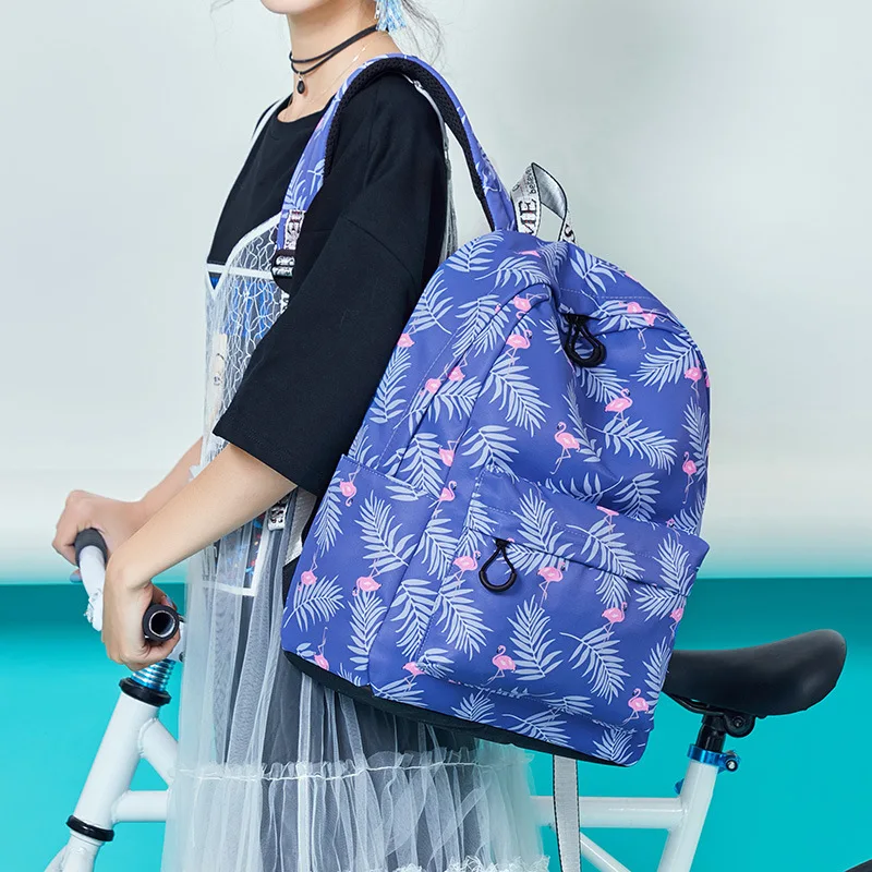 Tourya Мода Фламинго мультфильм печати женский рюкзак Цветочные школьные сумки для подростков девочек рюкзак путешествия рюкзак Mochila