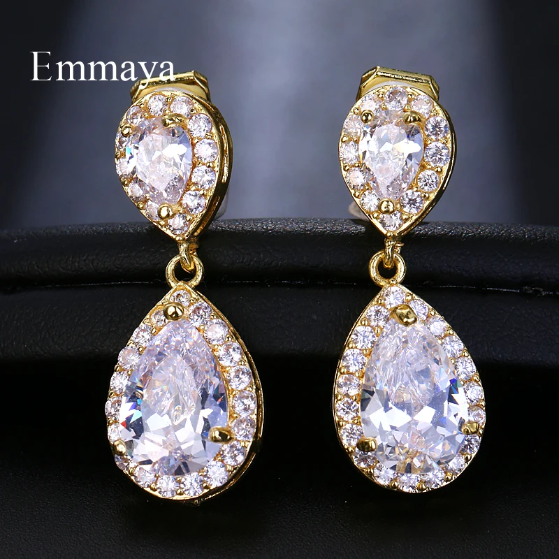Emmaya Fashion Jewllery Drop Zircon Clip Earrings Without Piercing Puncture Earrings For Women Wedding Jewelry ear clip earrings clip earrings ear clip