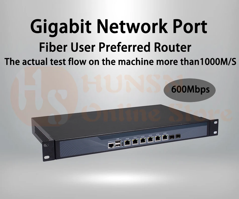 Брандмауэр Mikrotik Pfsense сети VPN Security Appliance маршрутизатор ПК Intel Core I7 4770, [HUNSN RS16], (6LAN/2USB/1COM/1VGA)