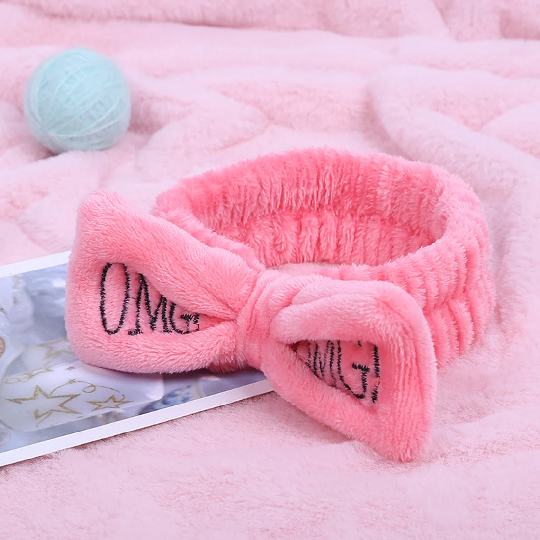 

Letter OMG Coral Fleece Soft Bow Headbands For Women Girls Cute Hair Holder Hairbands Hair Bands Headwear Hair Accessories