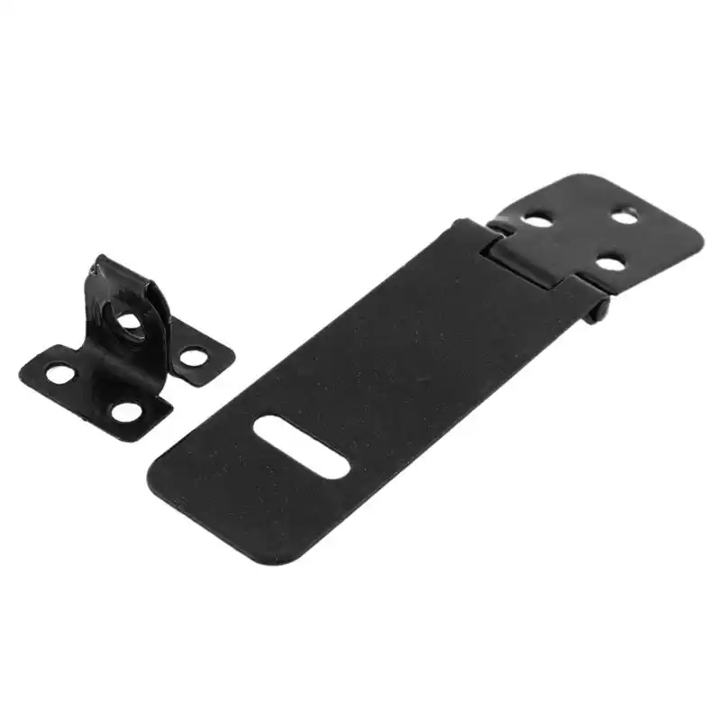 BLACK SECURITY HASP AND STAPLE 100 MM 4 INCH WITH SCREWS BLACK SECURITY HASP AND STAPLE 100 MM 4 INCH WITH SCREWS