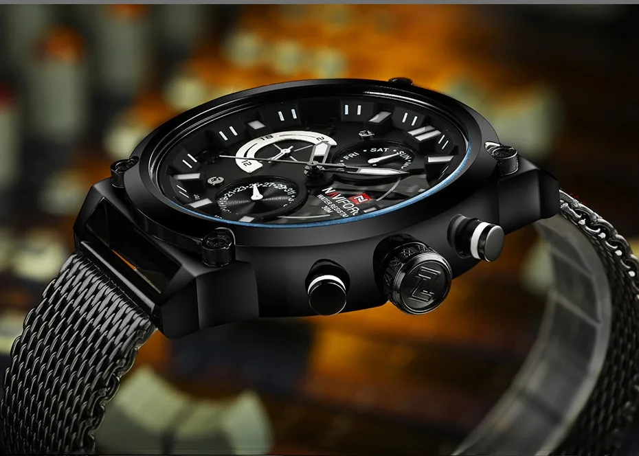 2019 NAVIFORCE Luxury Brand Men's Analog Quartz 24 Hour Date Watches Man 3ATM Waterproof Clock Men Sport Full Steel Wrist Watch