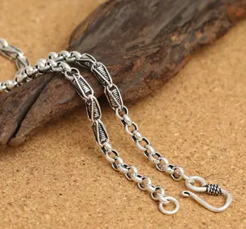 

KJJEAXCMY fine jewelry S925 sterling silver men's classic retro Thai silver 4.0 mm corset necklace.