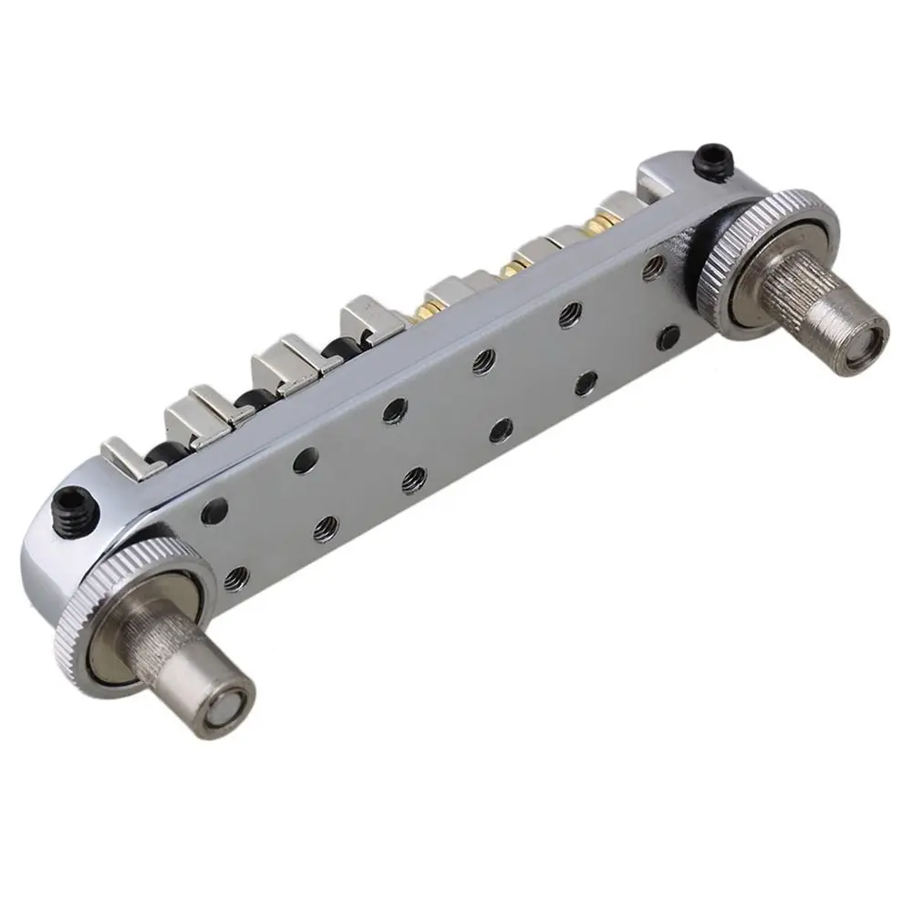 

5 PCS of (Roller Saddle Bridge with Posts and Spanner For Electric Guitar Silver)