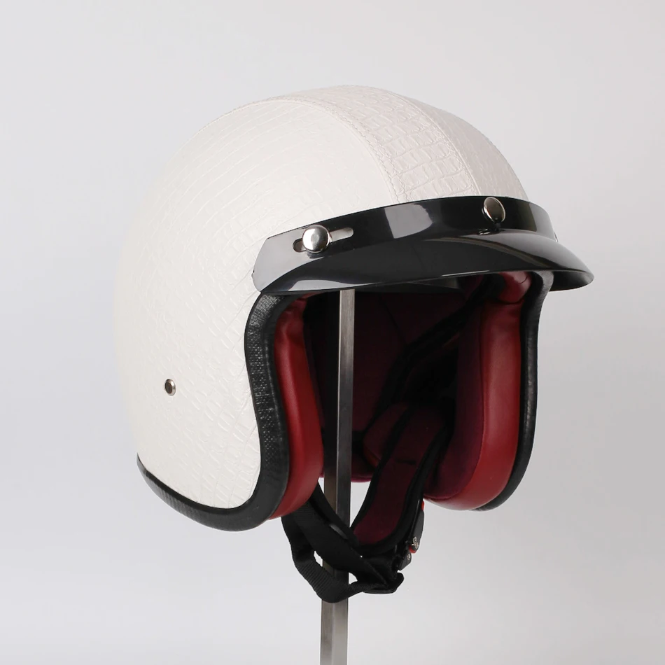 Мотоциклетный rcycle шлем винтажный шлем с открытым лицом Ретро 3/4 половина шлем casco мотошлем Ретро мото крест мото rcycle