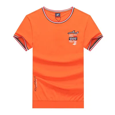 Мужская одежда летняя футболка с коротким рукавом мужская повседневная брендовая футболка Tace& Shark Мужская майка camisetas hombre - Цвет: 5918-ORANGE
