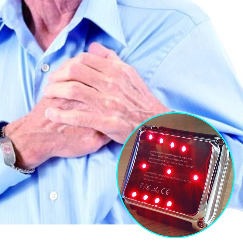 

prevent Heart diease Red Laser Wrist Watch Therapy Device 11 beam Infrared laser physical therapy device