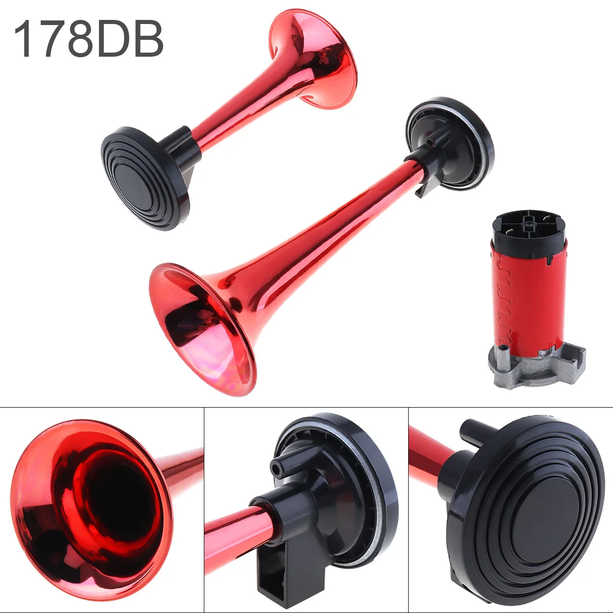 

DV 12V 178dB Super Loud Dual Tone Car Auto Air Horn Set Trumpet Compressor for Motorcycle/Car/Boat/Truck