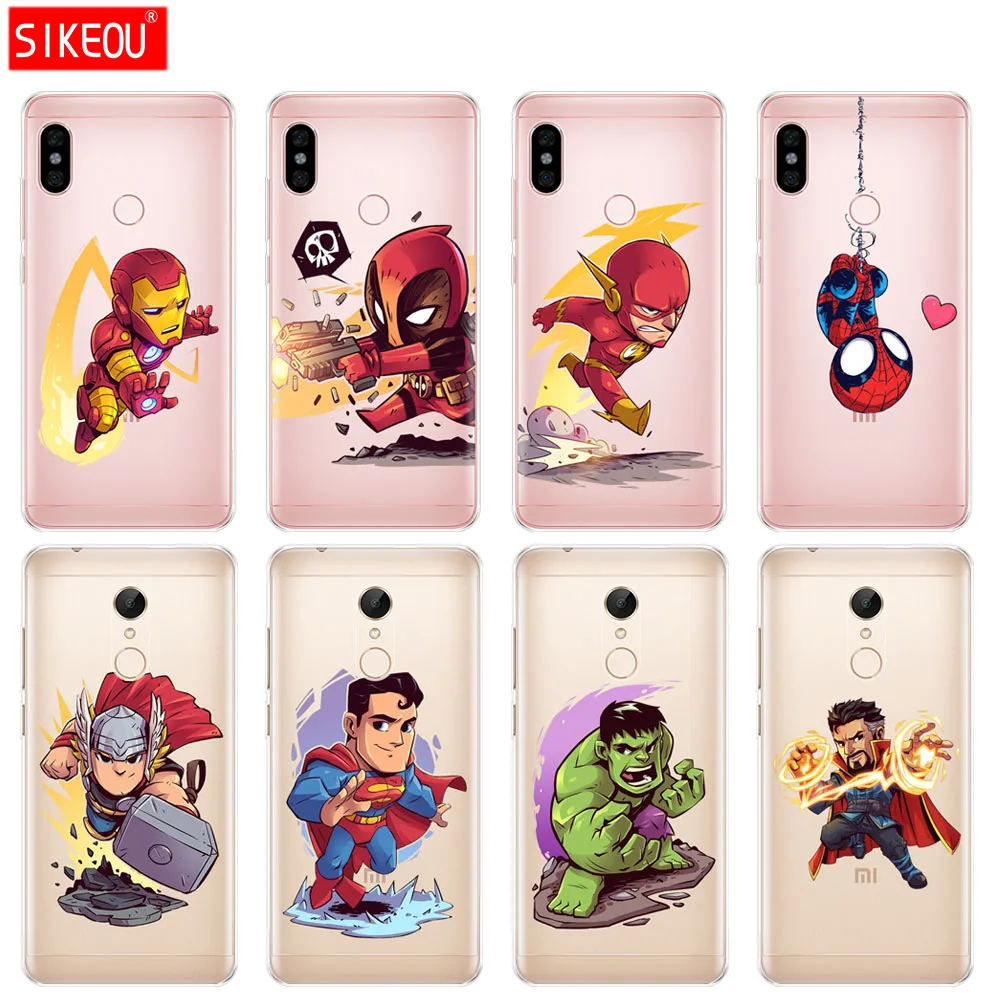 Silicone Cover phone Case for Xiaomi redmi 5 4 1 1s 2 3 3s pro PLUS redmi note 4 4X 4A 5A The Avengers cartoon super hero