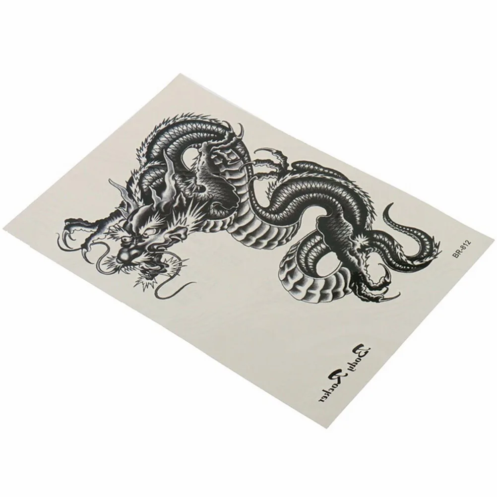 3D Рука ноги боди арт стикер крутой временный татуировки черный дракон съемный водонепроницаемый временные татуировки