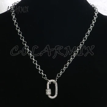 

3 Pcs Wholesale Zircon pendant necklace silver color pendant necklace metal chain necklace wholesale jewelry Chain necklace3517