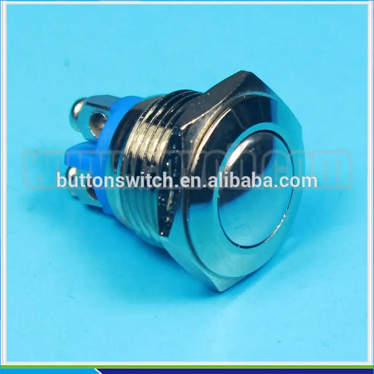 1606 16mm Domed head momentary screw terminal brass nickled bathroom waterproof switch