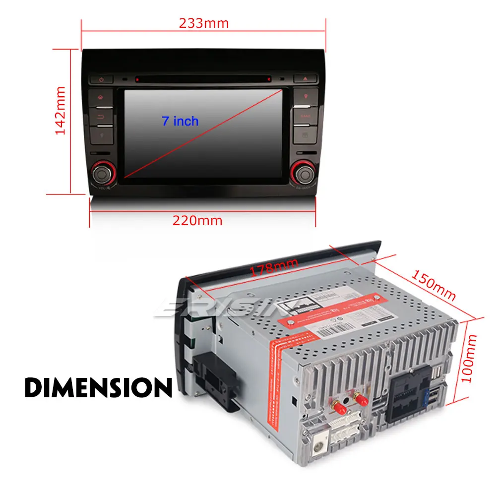 Erisin ES4871F 7 &quotAndroid 9 0 четырехъядерный PX30 автомобильный dvd плеер GPS аудио 3G Bluetooth для