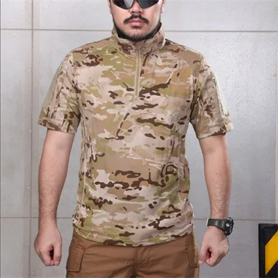Multicam Tropic Shirt Quickdry Stand Collar Shirt Outdoor MTP T-shirt sport t shirt