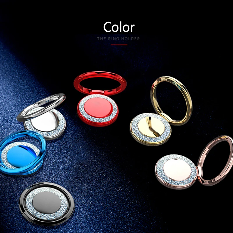 Luxury Metal Finger Ring Stand Holder for Samsung iPhone Mobile Phone Case Cover Universal Portable Bracket Ring Desk Holders