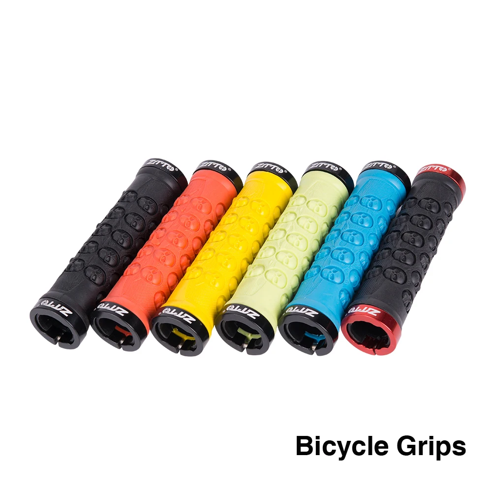 

MTB Bicycle Handlebar Grips, TPR Rubber, Anti Slip Bike Grip, Mountain Road Folding, Skull Patterns