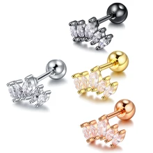 1 шт., стальные сережки, спираль, розовое золото, Orelha, хрящи, пирсинг, CZ Корона, раковины, серьги, штанга, пирсинг, модные украшения, 20 г