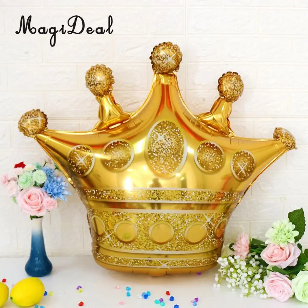 6pcs Large Golden Crown Inflatable Foil Helium Air Balloon Wedding Birthday Party Decorations Photo Prop Kids Toy