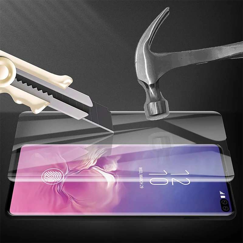 Защитная пленка 21D для Samsung Note 10 Plus 8 9 полное покрытие УФ экрана стекло Galaxy S8 S9 S10 S7