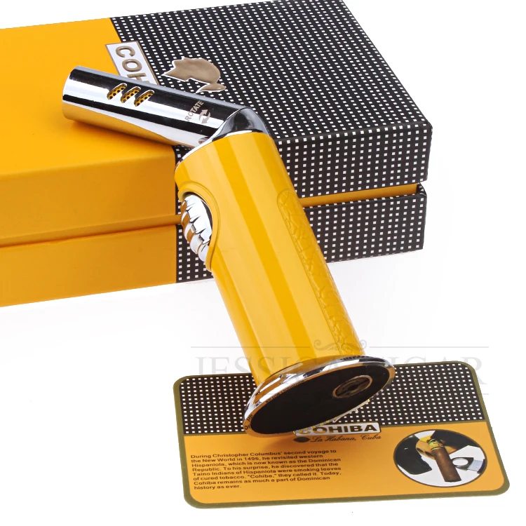 COHIBA Rotate Metal 1 Flame Jet Lighter Refillable Butane Gas Torch