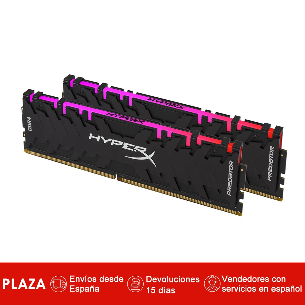 

HyperX Predator 16GB 2933 MHz DDR4 RGB, 16 GB, 2 x 8 GB, Negro