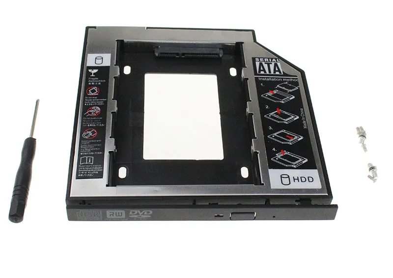 Универсальный SATA 3,0 2nd HDD Caddy 9,5 мм для 2," SSD чехол HDD корпус с светодиодный для ноутбука DVD CD rom, материал пластик сталь