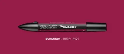 Winsor& Newton ProMarkers двухконцевые графические маркеры профессиональные ручки для дизайна красные и оранжевые - Цвет: burgundy