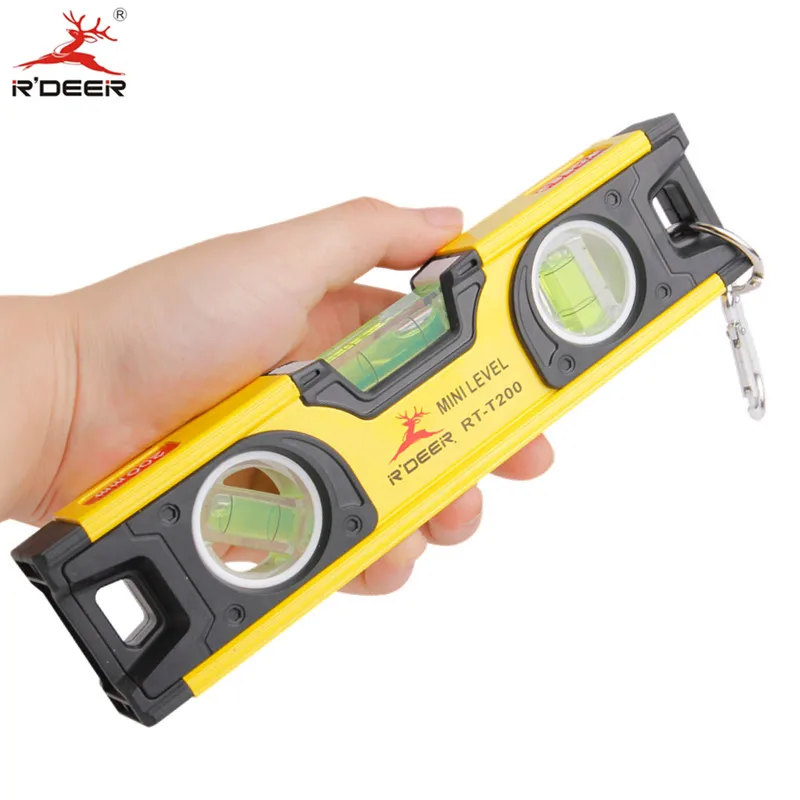 RDEER 200mm Mini Bubble Level Ruler Inclinometer Angle