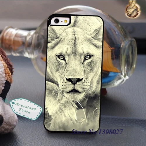 Buy Accessories for Cell Phones Animal Female Lion Hunting Art Red Hard Soft Phone Case Iphone 4 4S 5 5s 5c 6 6plus |