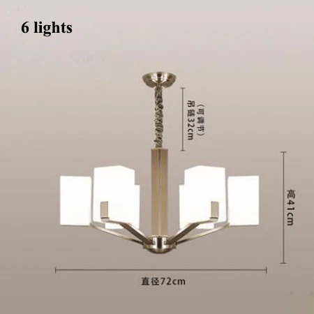Современные никелевые металлические светодиодные люстры, освещение для столовой, стеклянный абажур, светодиодные подвесные люстры, Светильники для спальни, подвесные светильники - Цвет абажура: 6 lights
