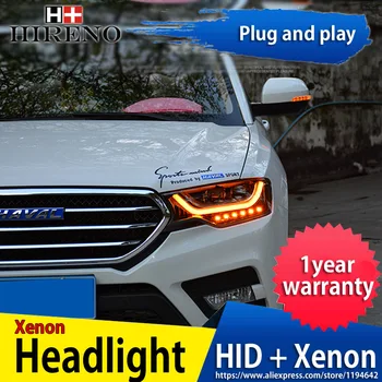 

Hireno Headlamp for Great Wall Haval H6 Coupe Headlight Headlight Assembly LED DRL Angel Lens Double Beam HID Xenon 2pcs