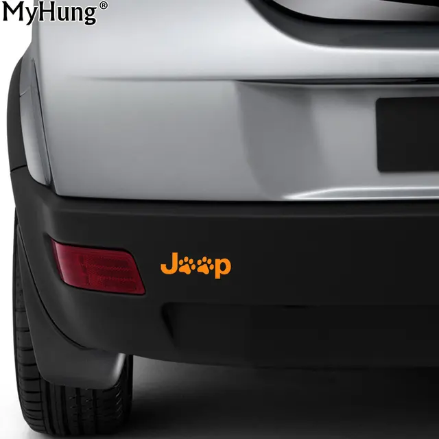 23 8cmx10 4cm for jeep wrangler cat dog paw print vinyl bumper 23 8cmx10 4cm for jeep wrangler cat dog paw print vinyl bumper stickers car truck