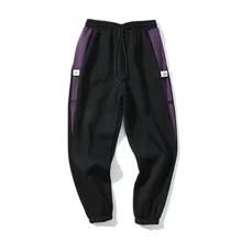 Новые модные мужские джоггеры Мотобрюки Брюки для девочек мужские весна/осень хлопок Повседневное шить Треники