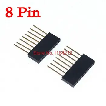 

100PCS 2.54MM 8Pin 10MM Long Needle Female Pin Header Strip Stackable Header