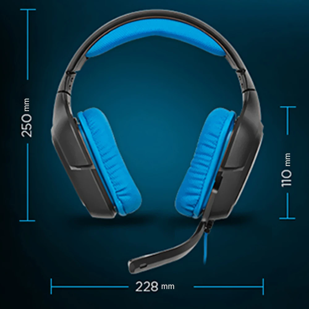 Logitech G430 7,1 Surround игровая гарнитура стерео проводные Игровые наушники с микрофоном для ПК