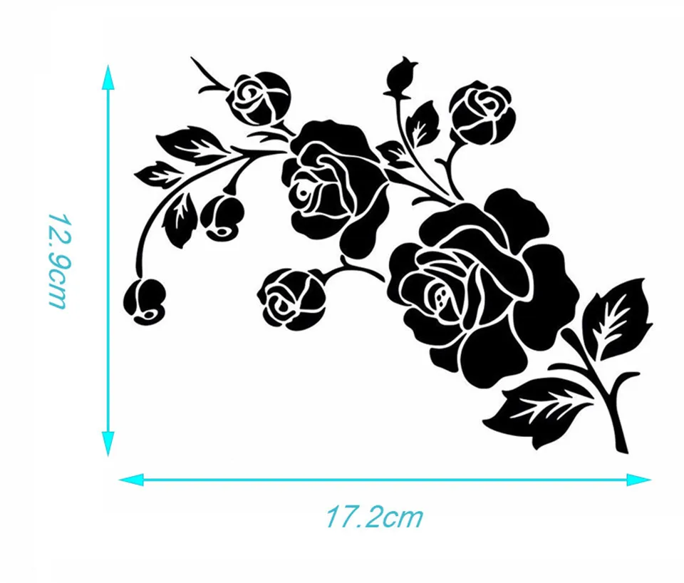 Waterproof Car Decoration Sticker Flower Window Decoration Vinyl Decal Motorcycle Reflective Car Sticker Car Styling 1612CM  (6)