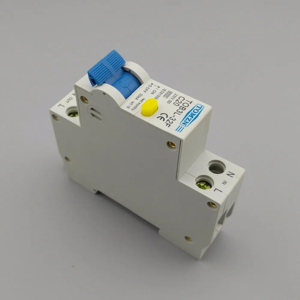 TOB3L-32F 18 мм RCBO 20A 1P+ N 6KA УЗО с защитой от перегрузки по току и утечки