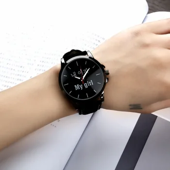 

2018 new text large dial leather strap casual fashion exquisite precision high-end business couple quartz watch