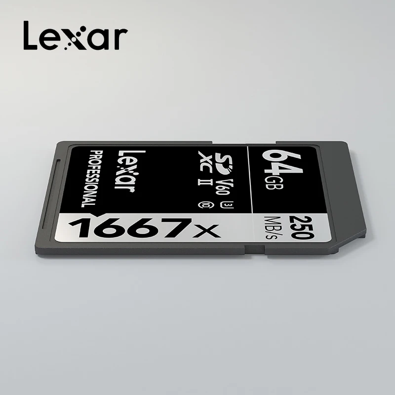 Оптом и продажи, оригинальные Lexar читать 250 МБ/с. 1667x SD Card 64 Гб 128 256 SDXC UHS-II U3 флэш-карта памяти для 3D 4K цифровой Камера