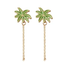 O envio gratuito de moda jóias senhoras Verão Estilo Oceano Coqueiro Pingente Longo Pedaço do parafuso prisioneiro Brincos Acessórios do verão