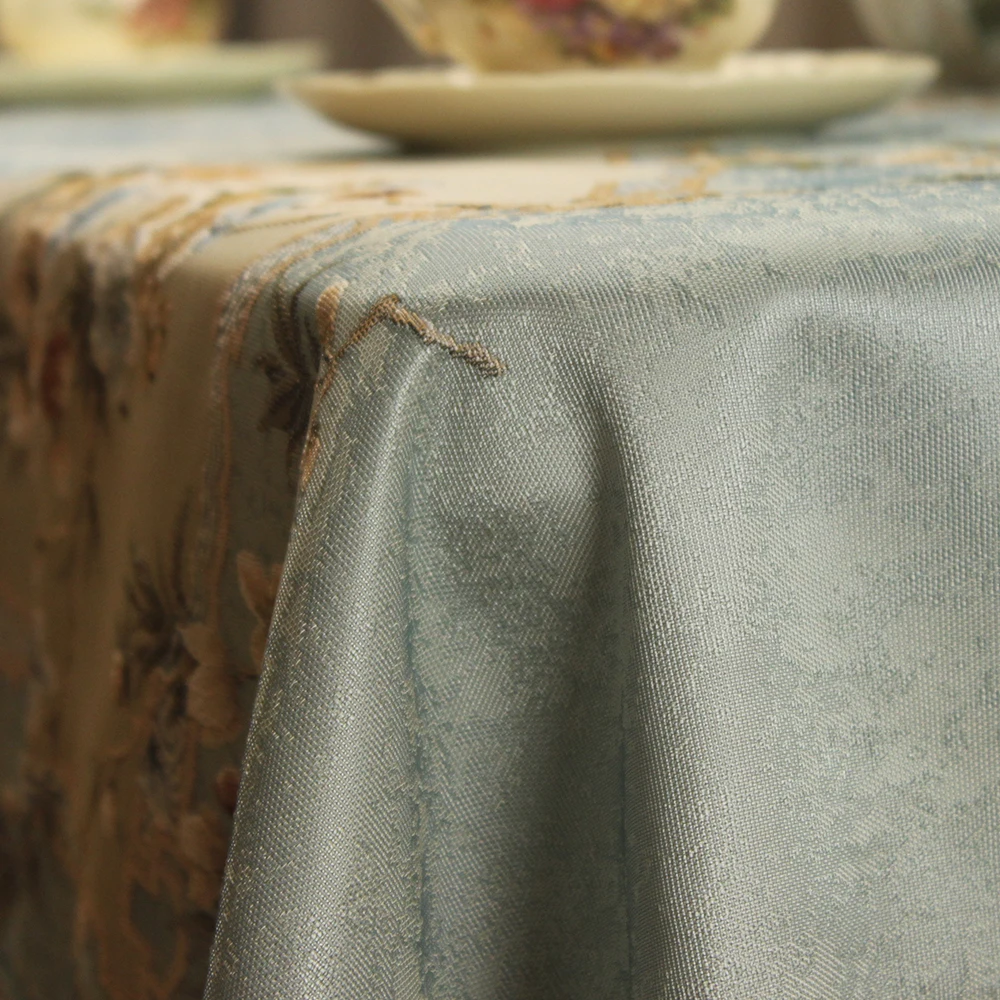Светильник CURCYA, голубая жаккардовая скатерть, роскошные классические элегантные вечерние скатерти для банкета, скатерть для обеденного стола, размер на заказ