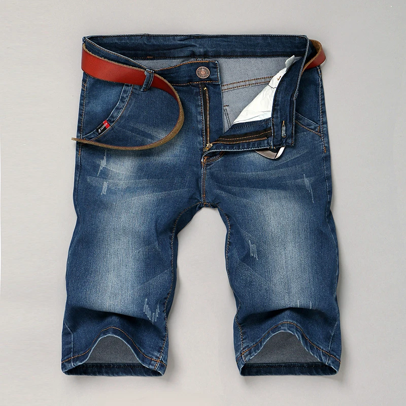 16夏の男性ショートジーンズ薄いストレッチメンズファッションデニムショーツのための男の子新しいカジュアル膝丈破れストレート短いパンツ Jeans Star Shorts Jeanjean Shorts Aliexpress