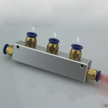 

Push Fit 8mm 3 Way Pneumatic Air Compressor Quick Fitting Manifold Splitter