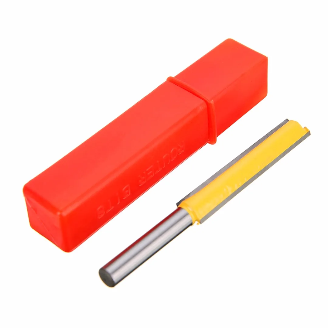

1pc 2 Flutes Extra Long Straight Router Bit 1/4" x 3/8" Carbide Woodworking Milling Cutter